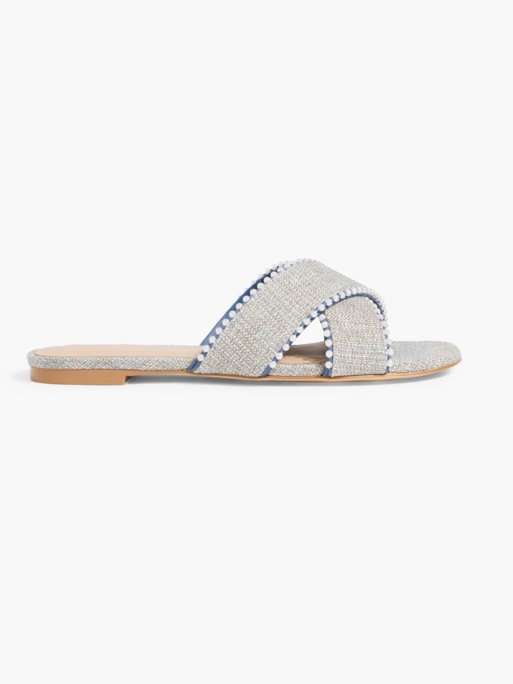 Stuart Weitzman Roza faux pearl-embellished tweed sandals